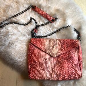 Pink animal print handbag